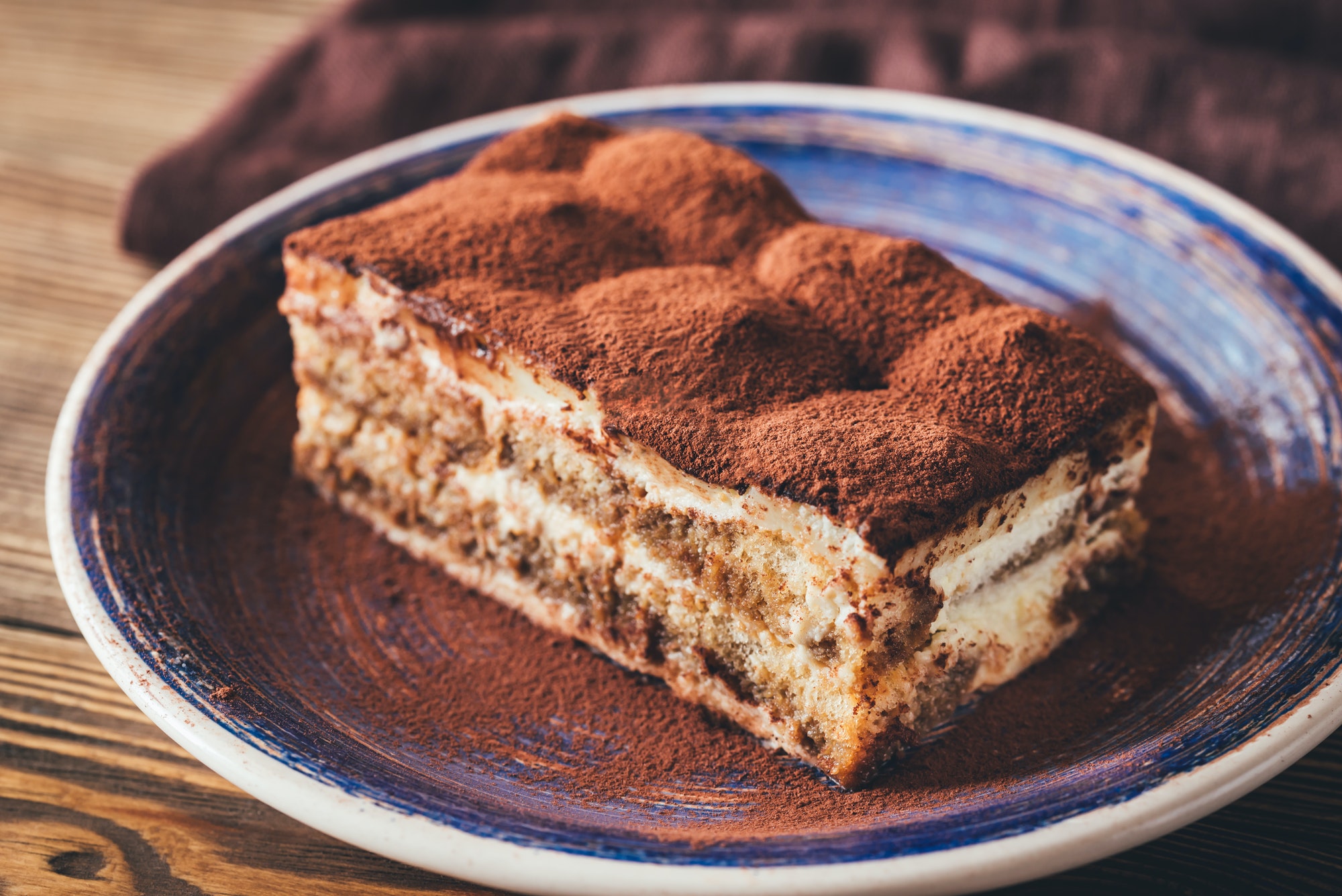 Portion of Tiramisu dessert